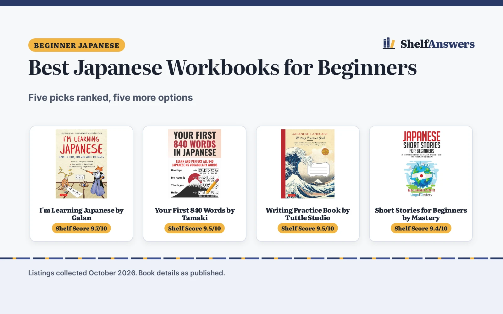 Best Japanese Workbooks for Beginners (2026): 5 Picks Compared