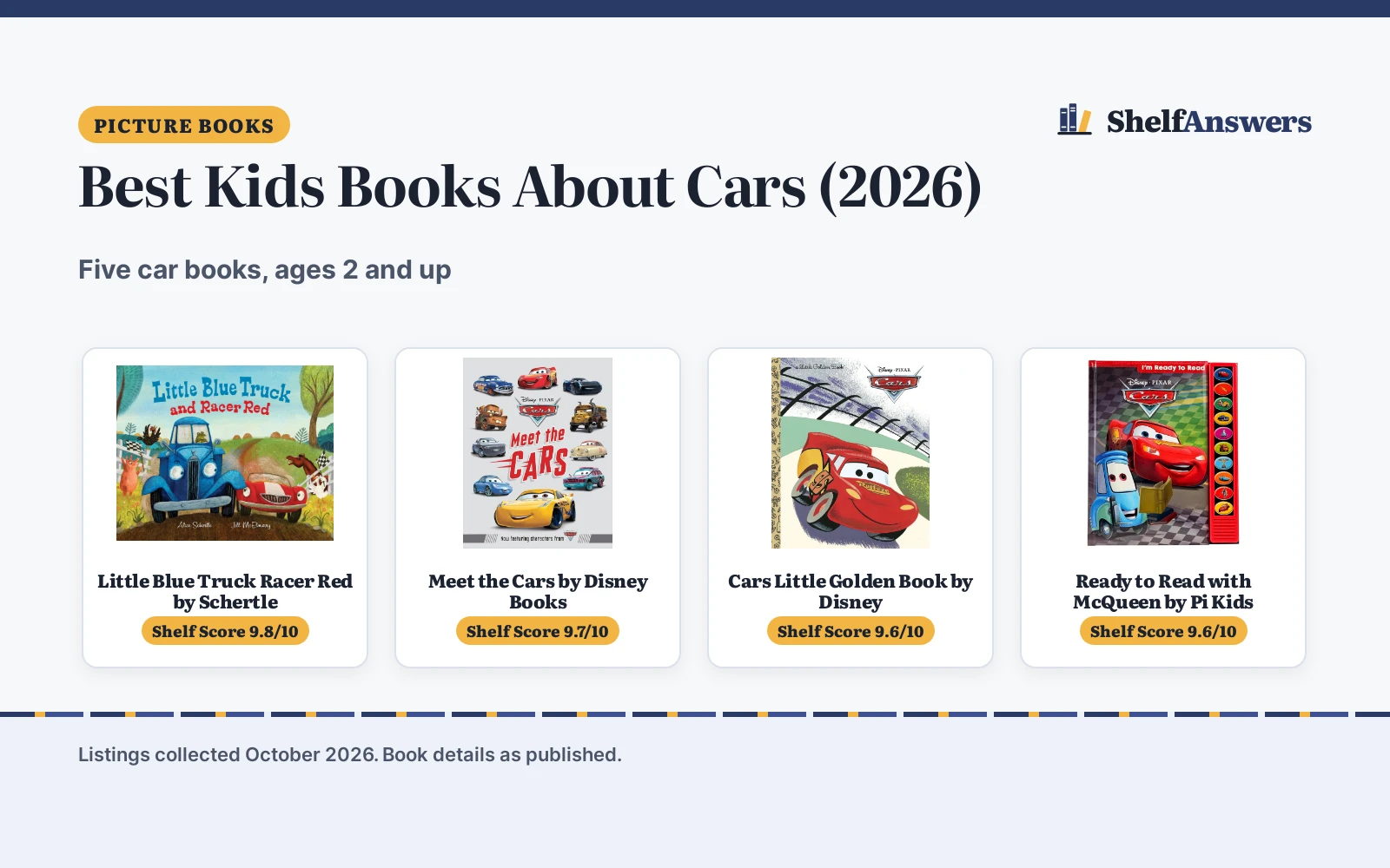 Best Kids Books About Cars (2026): 5 Picture Picks