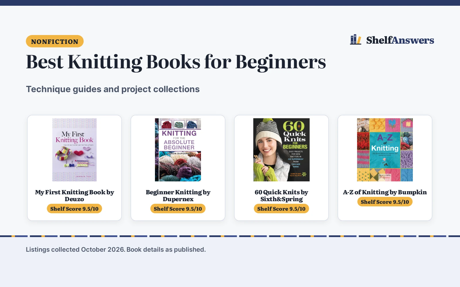 Best Knitting Books for Beginners (2026): 5 Compared