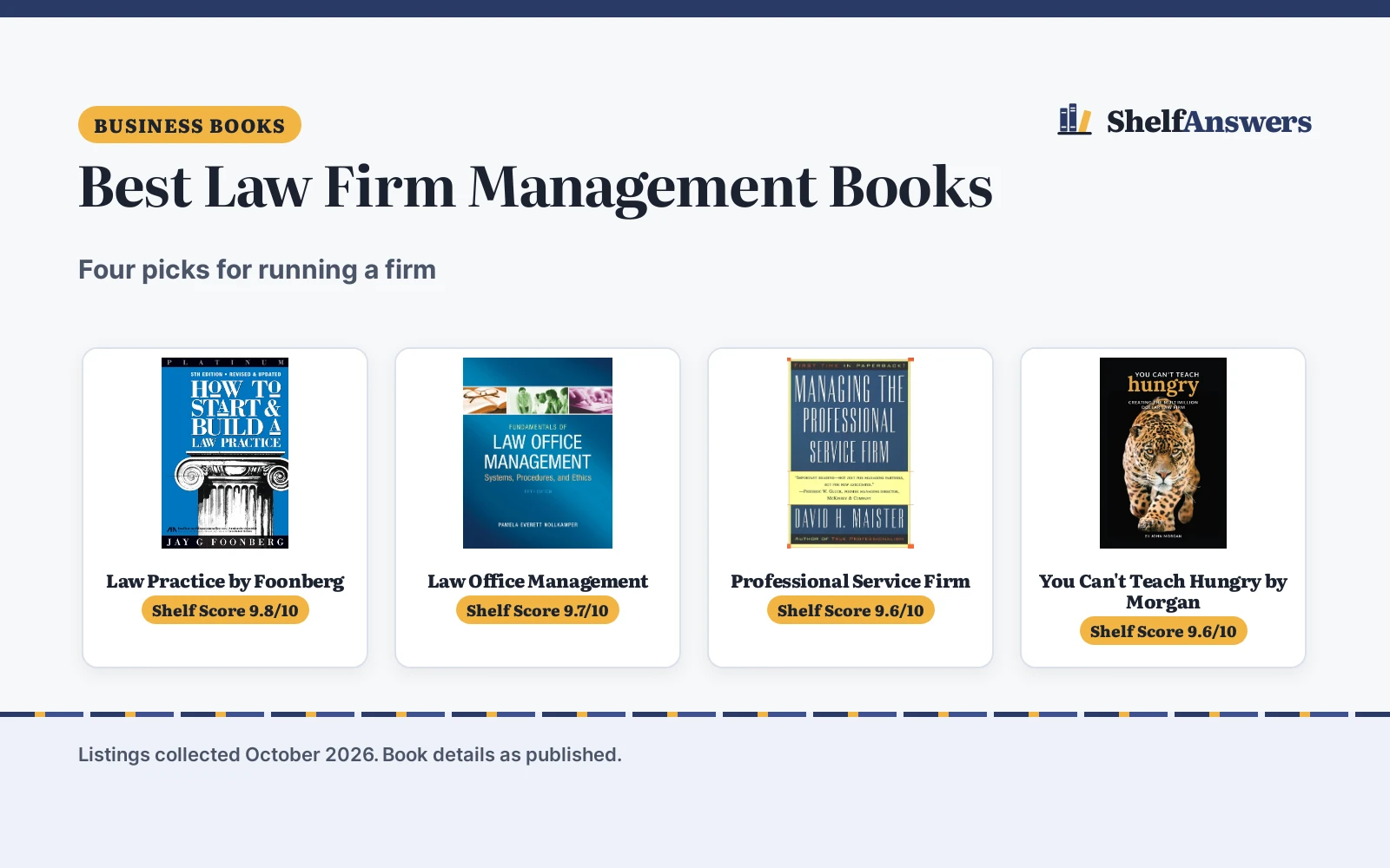 Best Law Firm Management Books (2026): 4 Picks