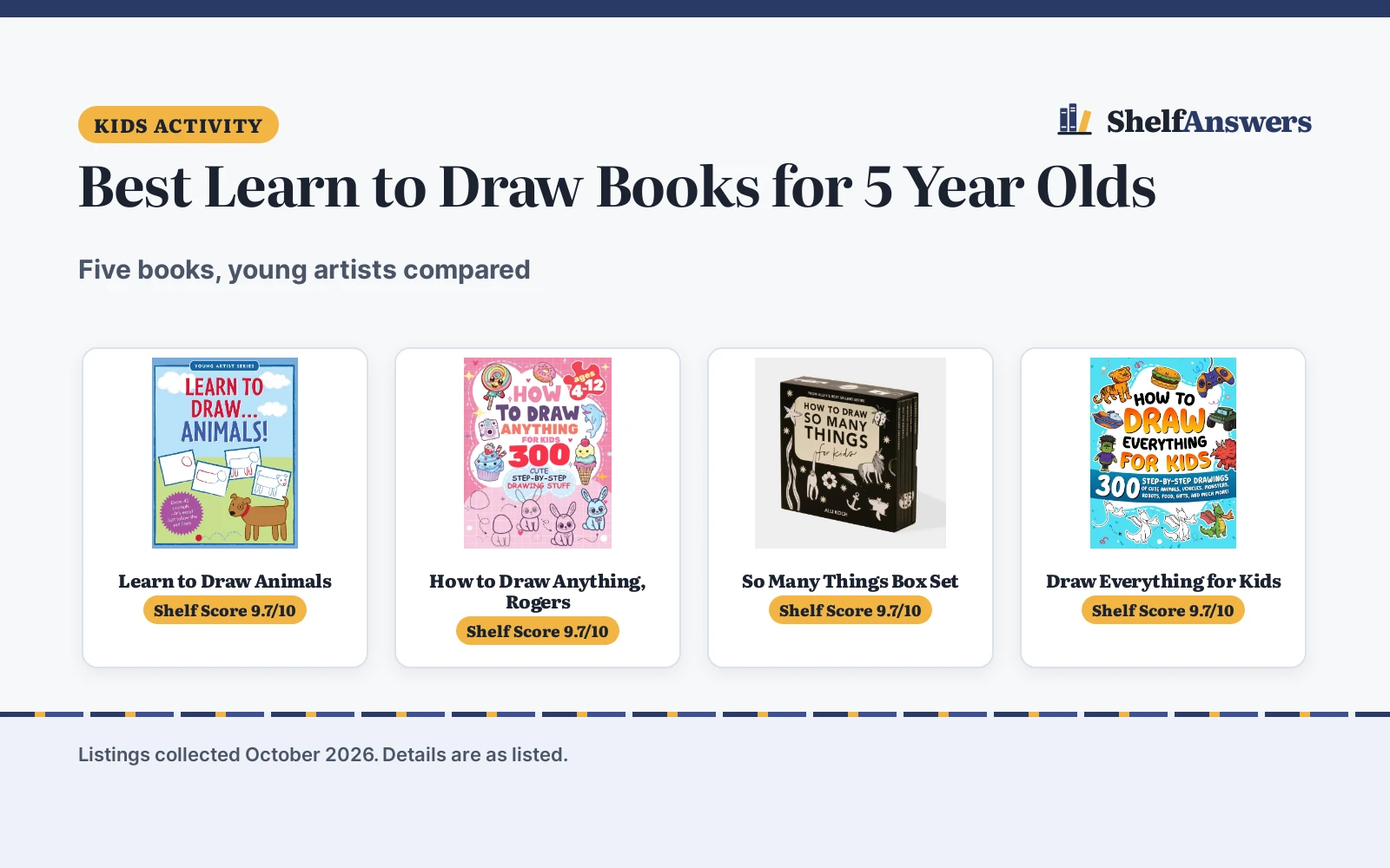 Best Learn to Draw Books for 5 Year Olds (2026): 5 Picks