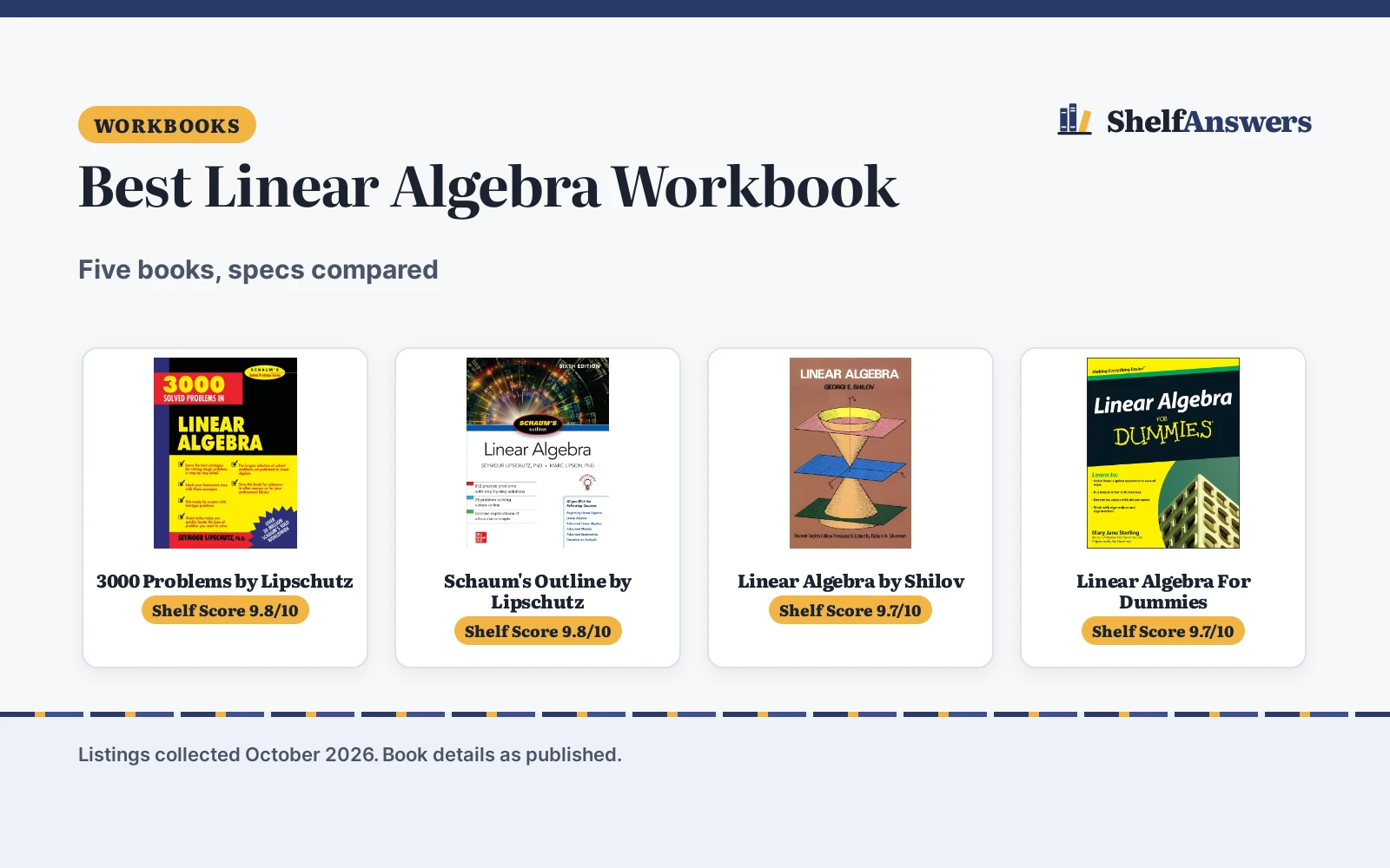 Best Linear Algebra Workbook: 5 Compared for Students
