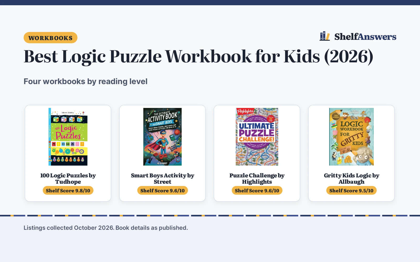 Best Logic Puzzle Workbook for Kids (2026): 4 Picks