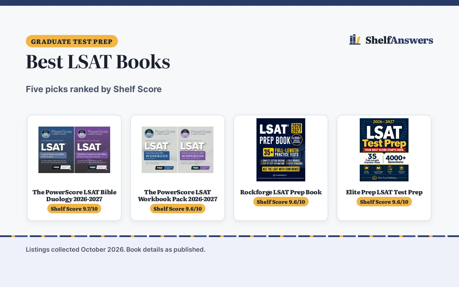 Best LSAT Books (2026): 5 Picks Compared