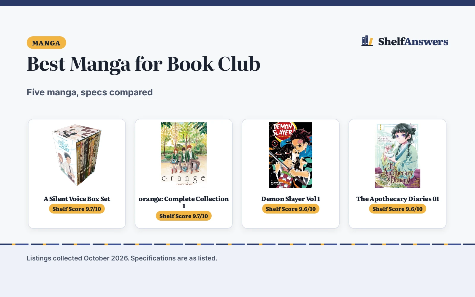 Best Manga for Book Club (2026): 5 Compared
