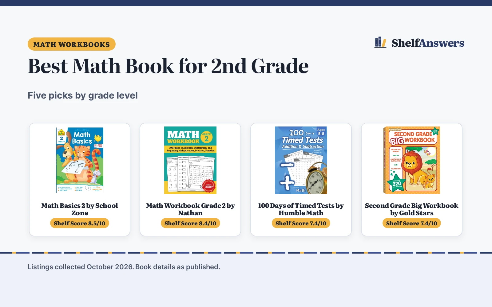 Best Math Book for 2nd Grade (2026): 5 Picks Compared