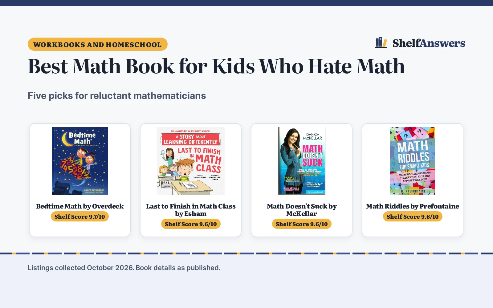 Best Math Book for Kids Who Hate Math (2026): 5 Picks