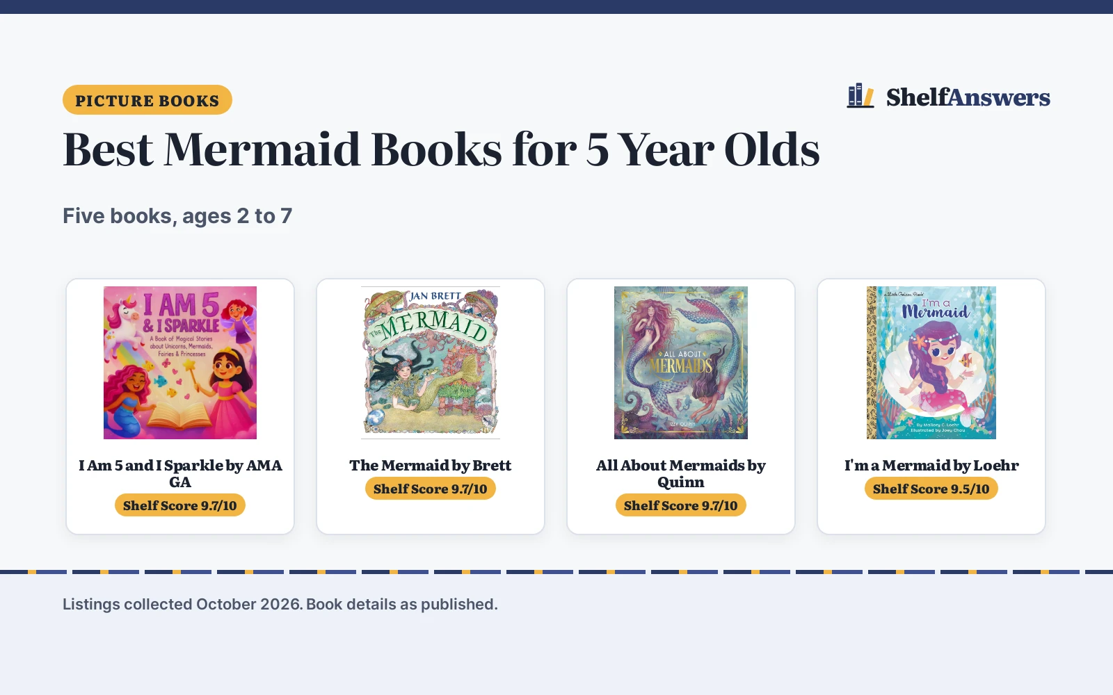 Best Mermaid Books for 5 Year Olds (2026): 5 Picks Compared