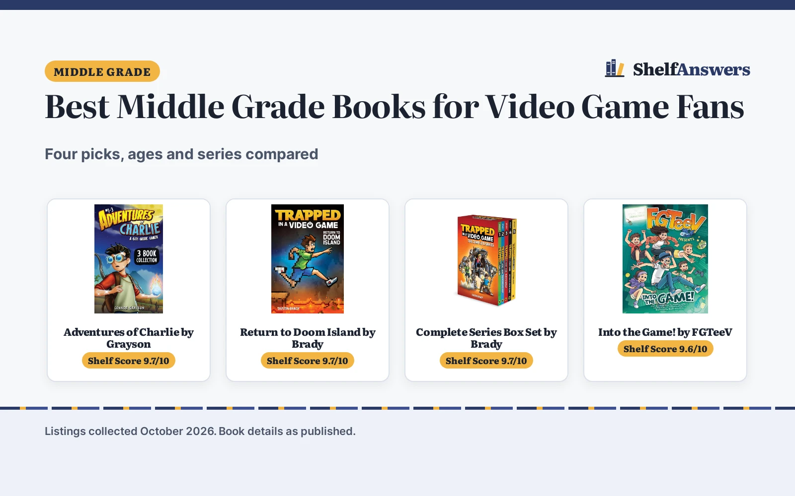 Best Middle Grade Books for Video Game Fans (2026): 4 Picks Compared