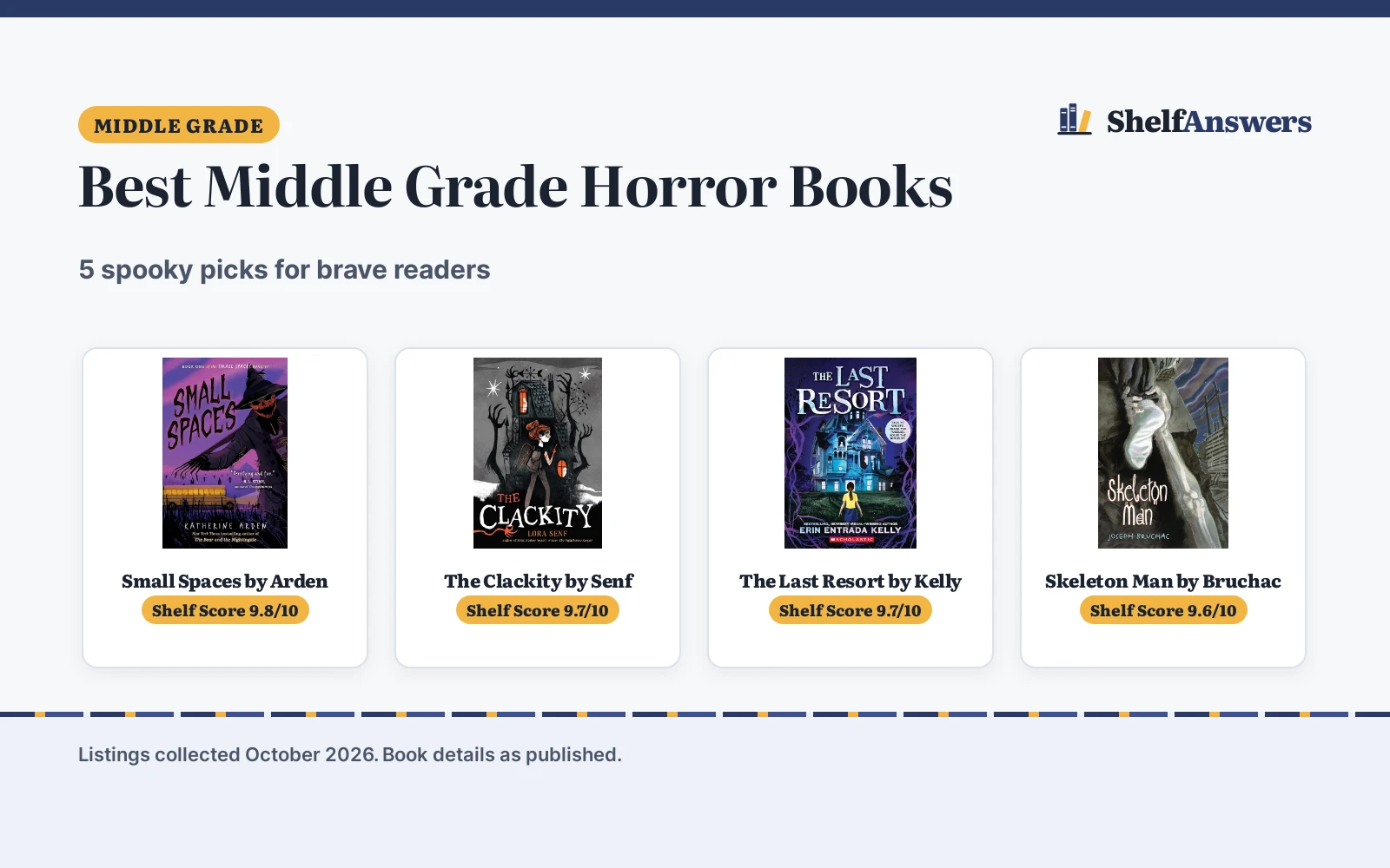 Best Middle Grade Horror Books (2026): 5 Picks Compared