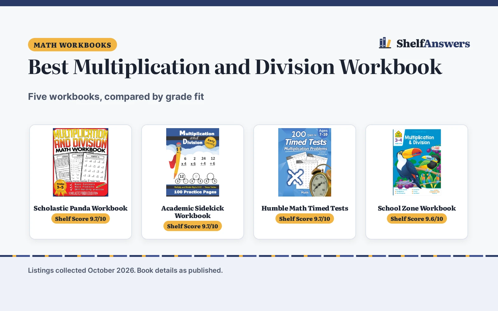 Best Multiplication and Division Workbook (2026): 5 Compared