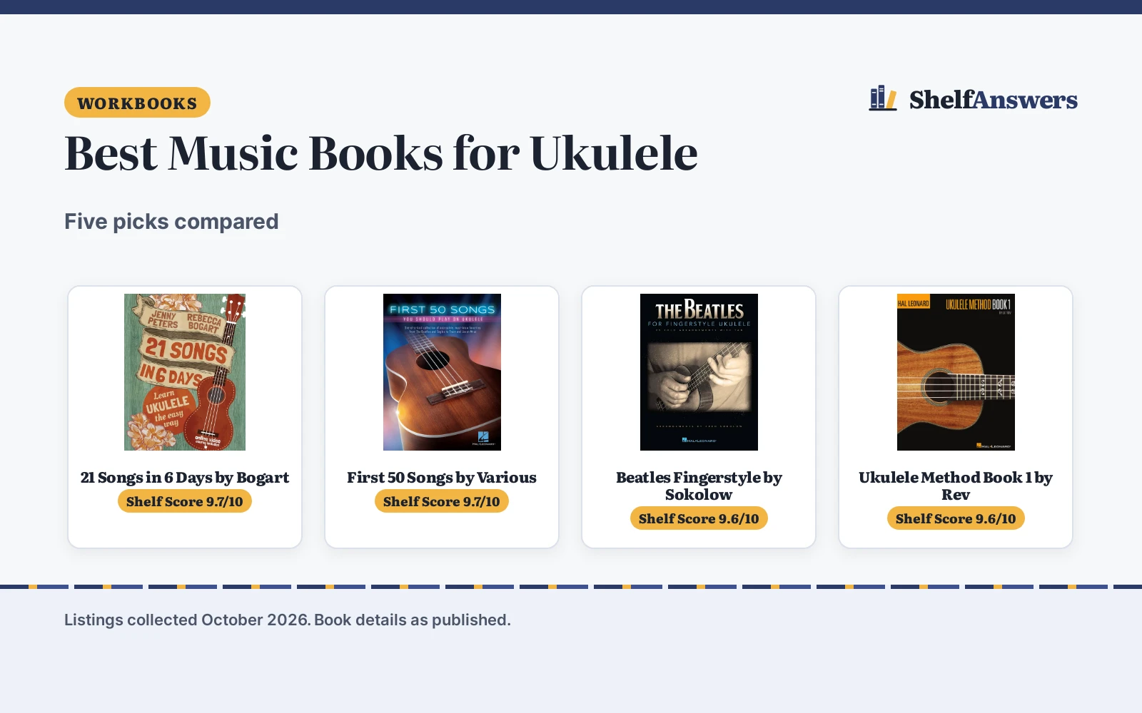 Best Music Books for Ukulele (2026): 5 Compared