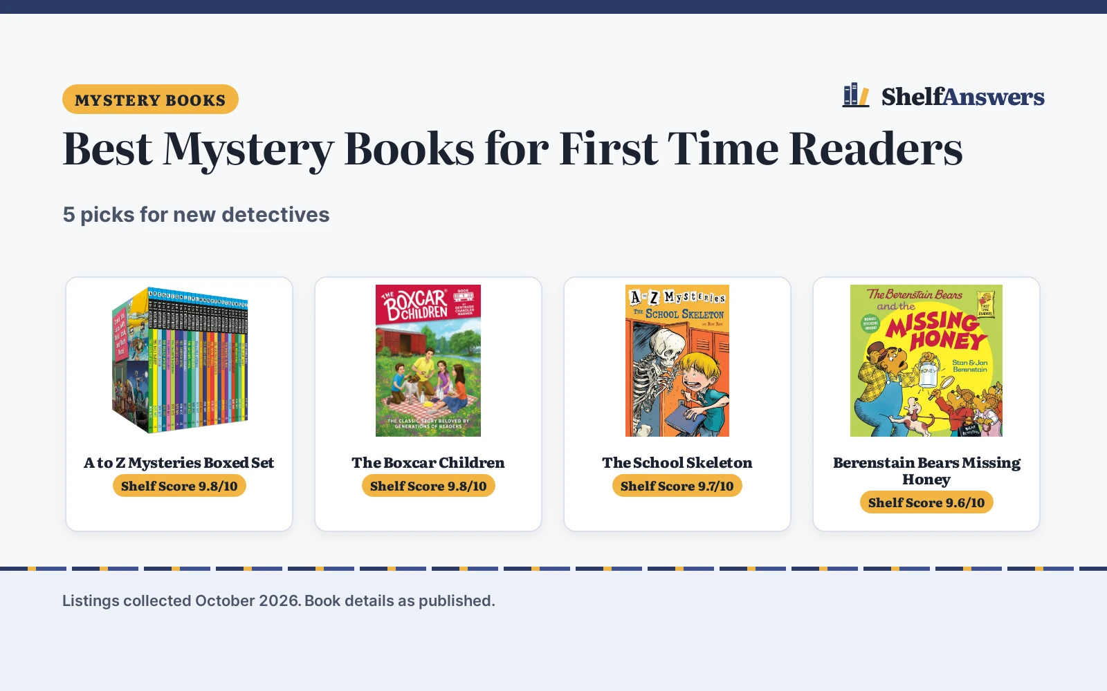 Best Mystery Books for First Time Readers (2026): 5 Compared