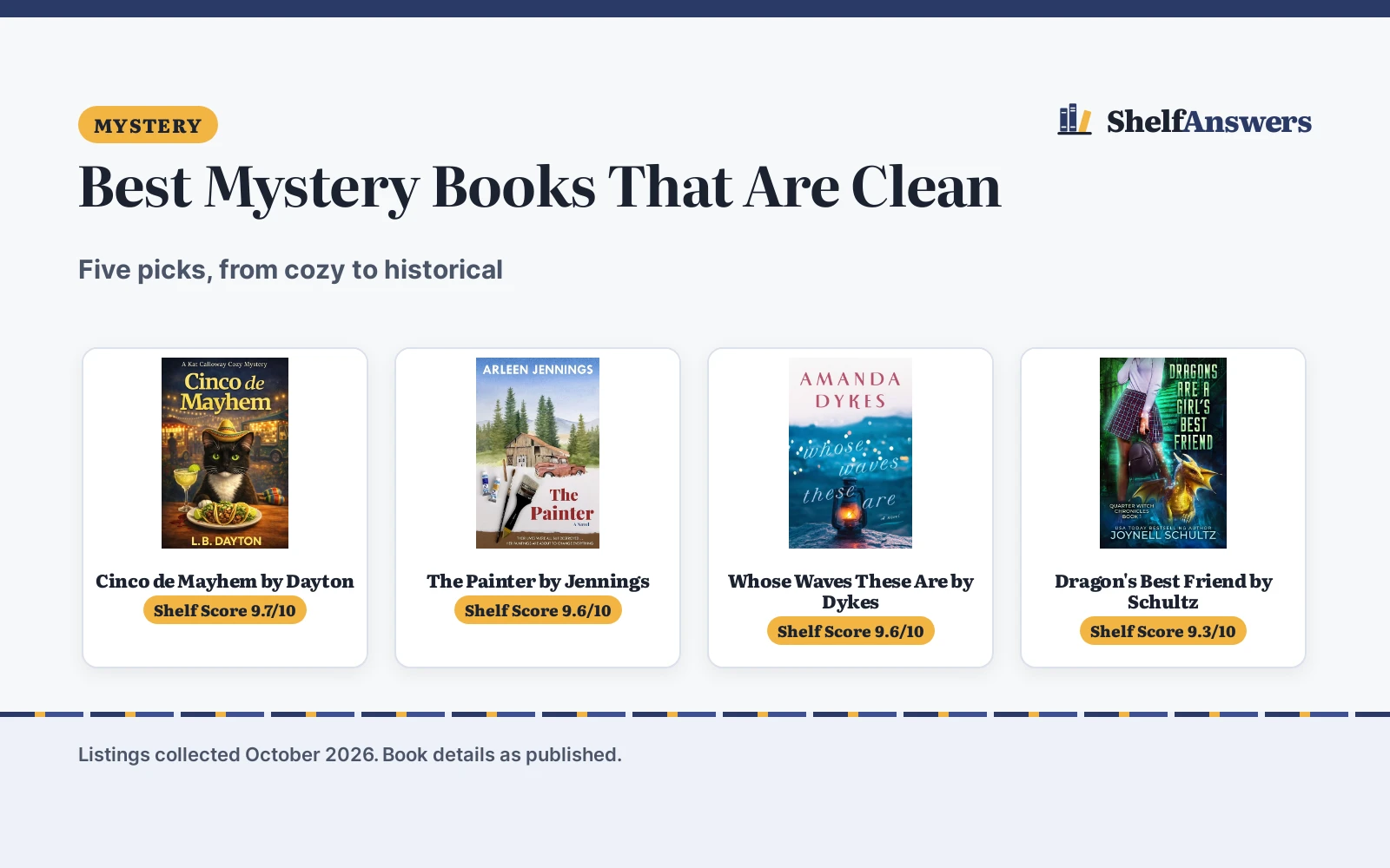 Best Mystery Books That Are Clean (2026): 5 Picks