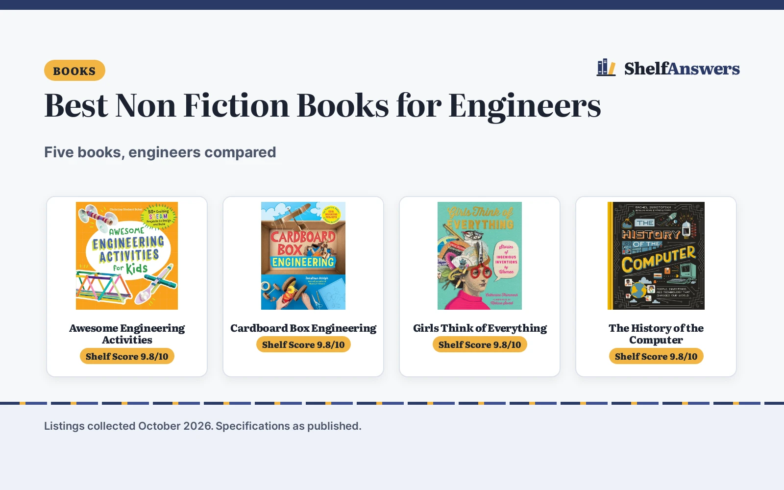 Best Non Fiction Books for Engineers (2026): 5 Picks Compared