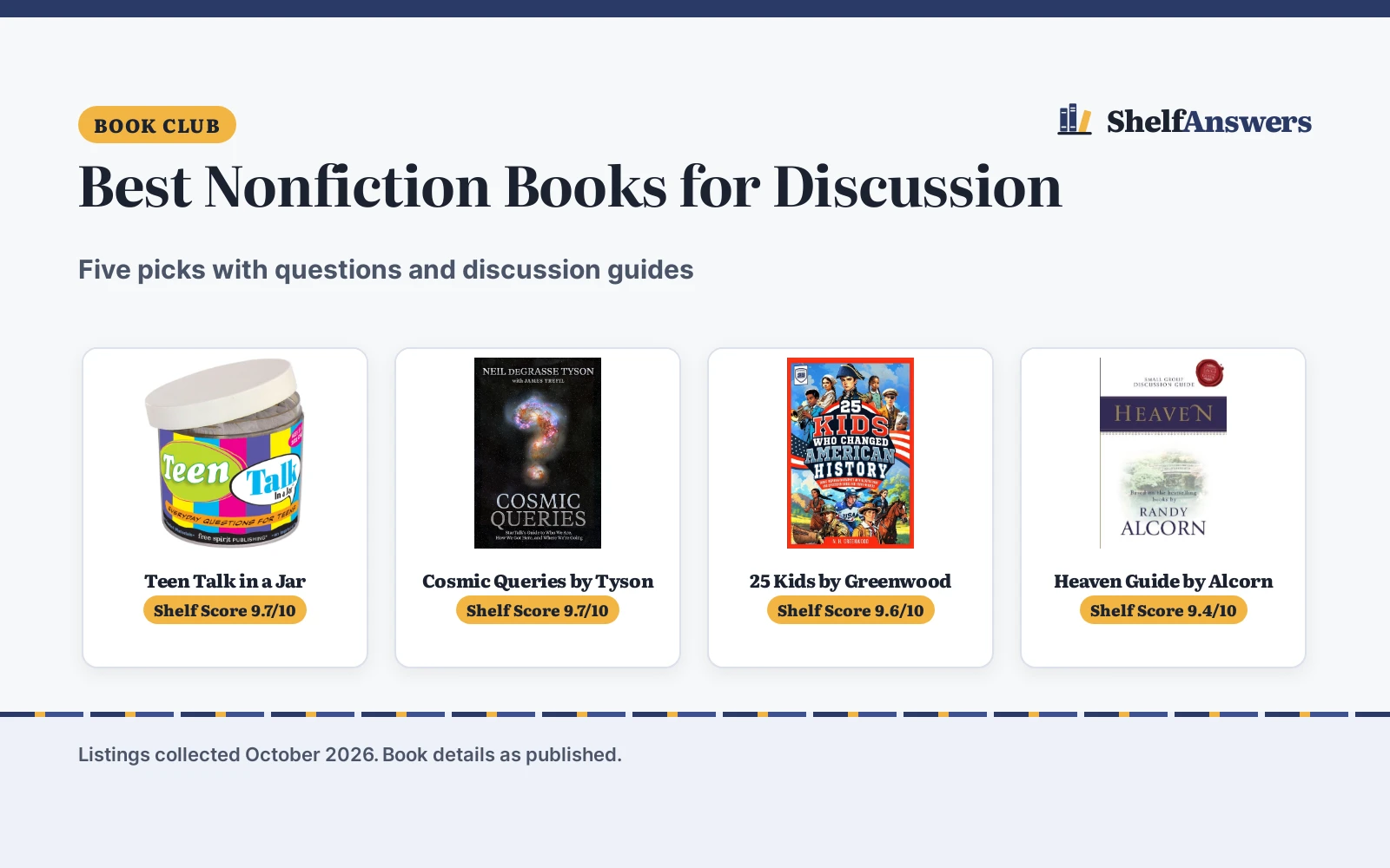 Best Nonfiction Books for Discussion (2026): 5 Picks Compared