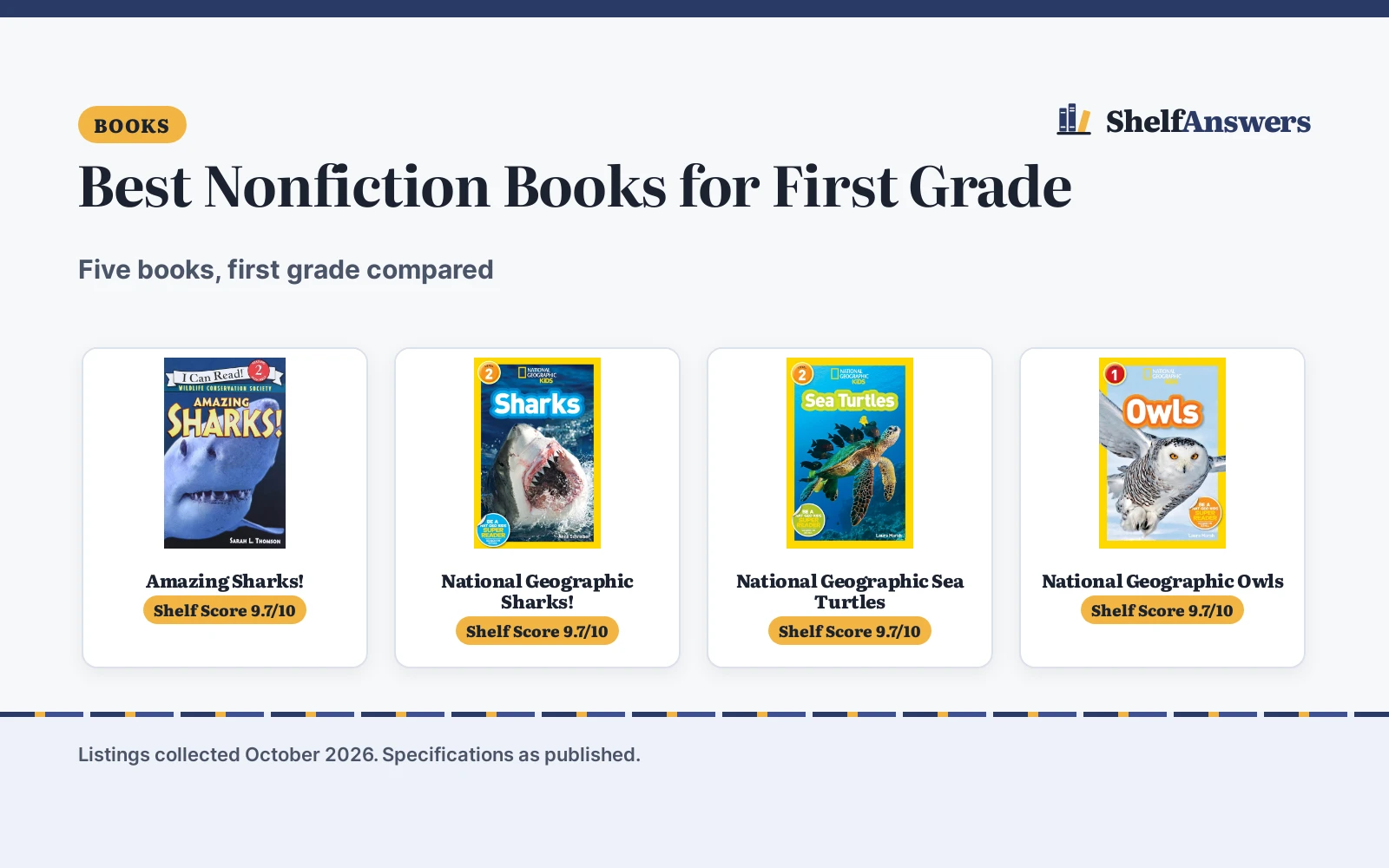 Best Nonfiction Books for First Grade (2026): 5 Picks Compared