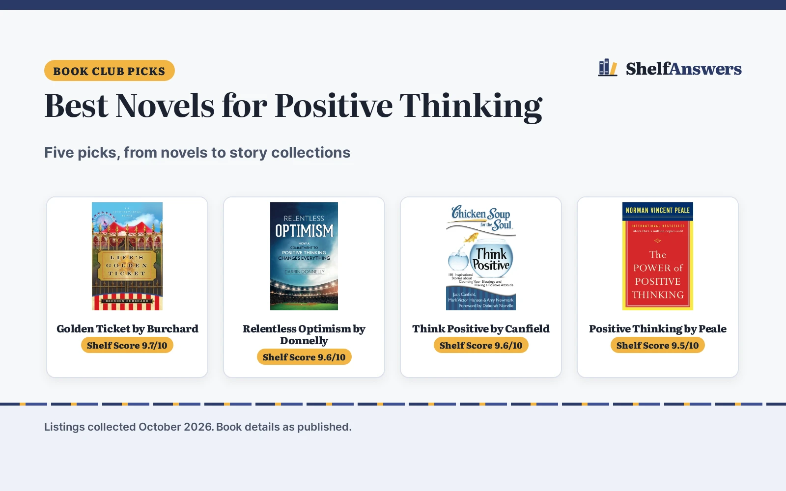 Best Novels for Positive Thinking (2026): 5 Picks