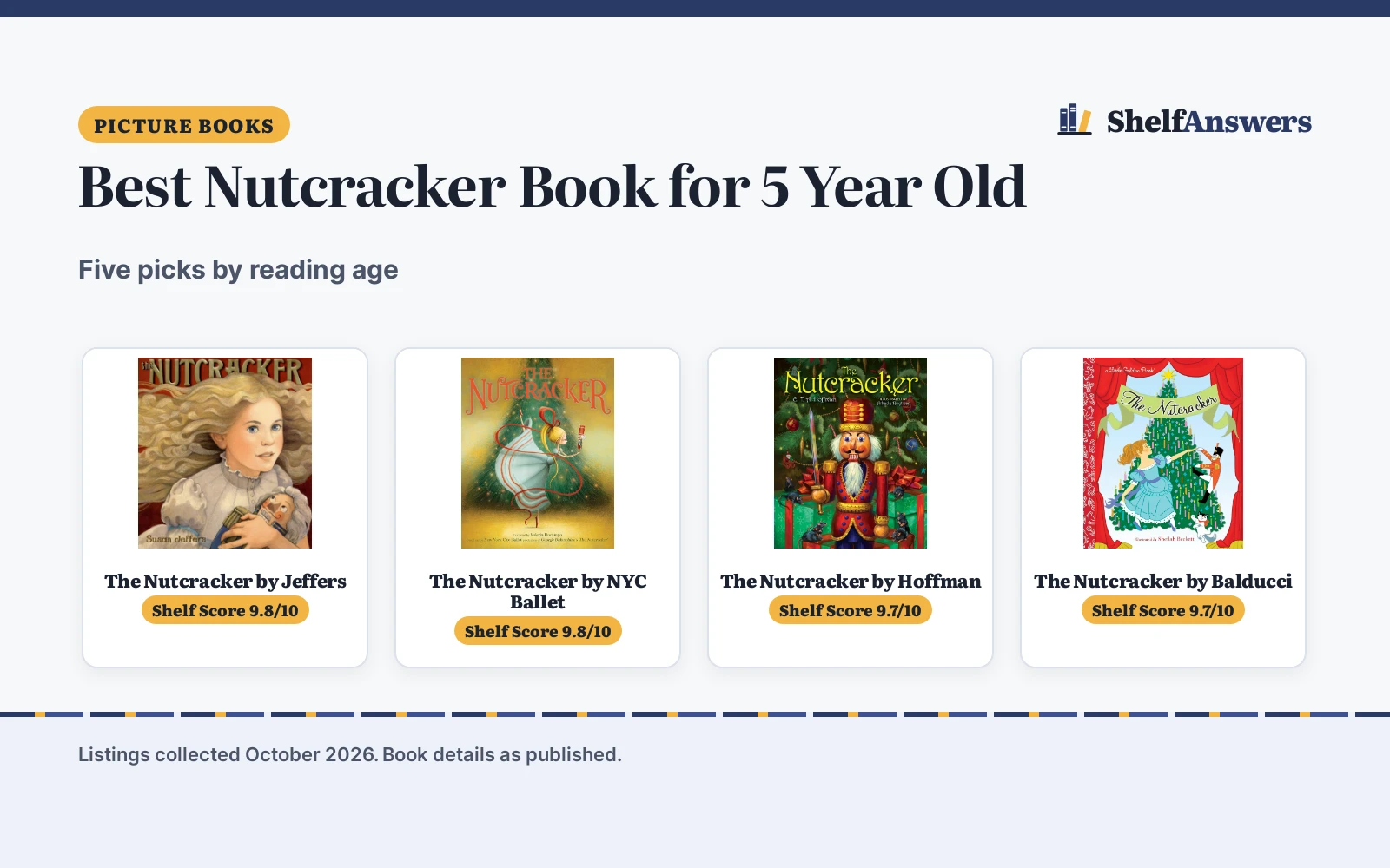 Best Nutcracker Book for 5 Year Old (2026): 5 Compared