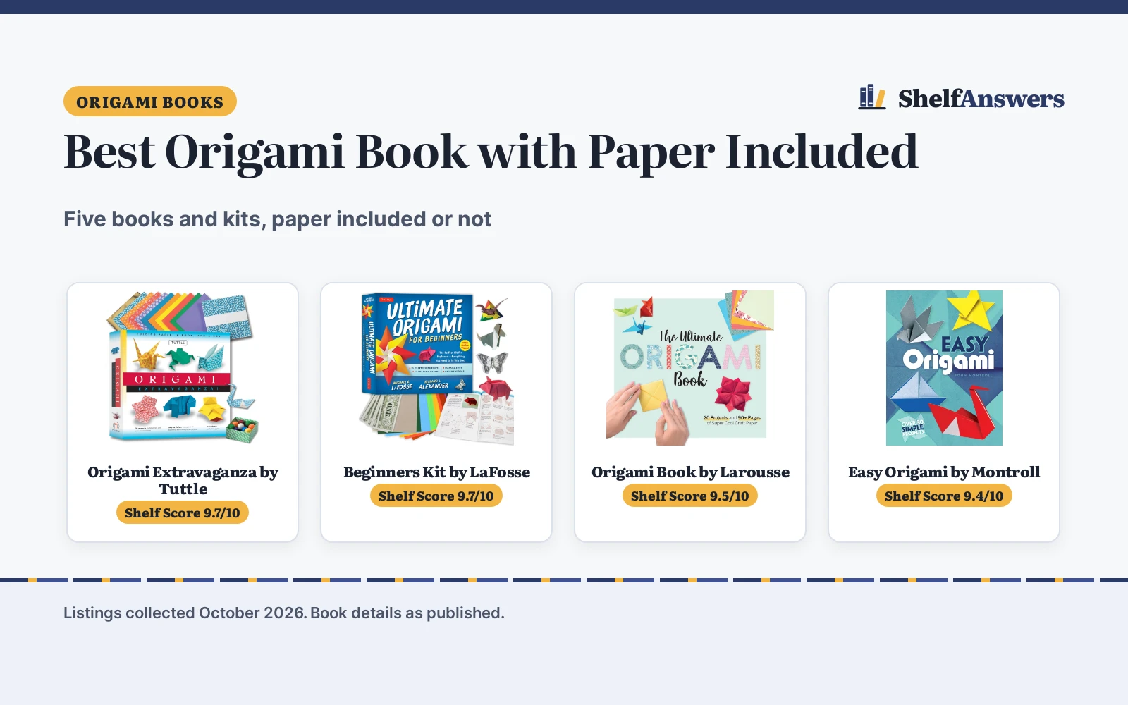 Best Origami Book with Paper Included (2026): 5 Compared