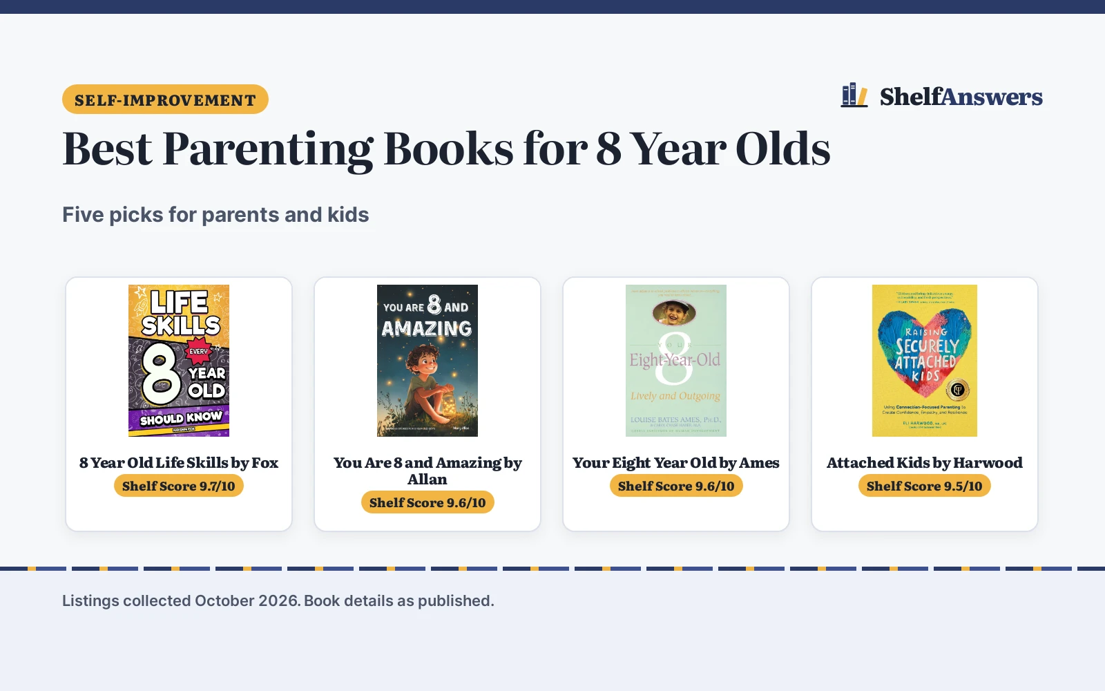 Best Parenting Books for 8 Year Olds (2026): 5 Picks Compared