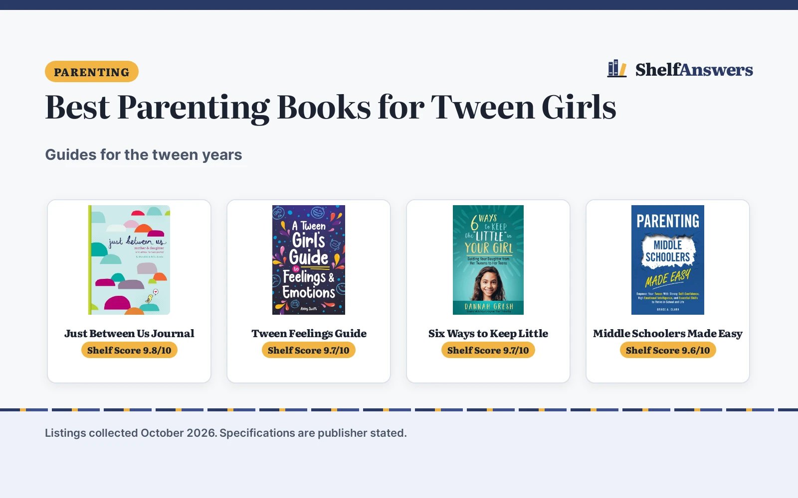 Best Parenting Books for Tween Girls (2026): 5 Picks