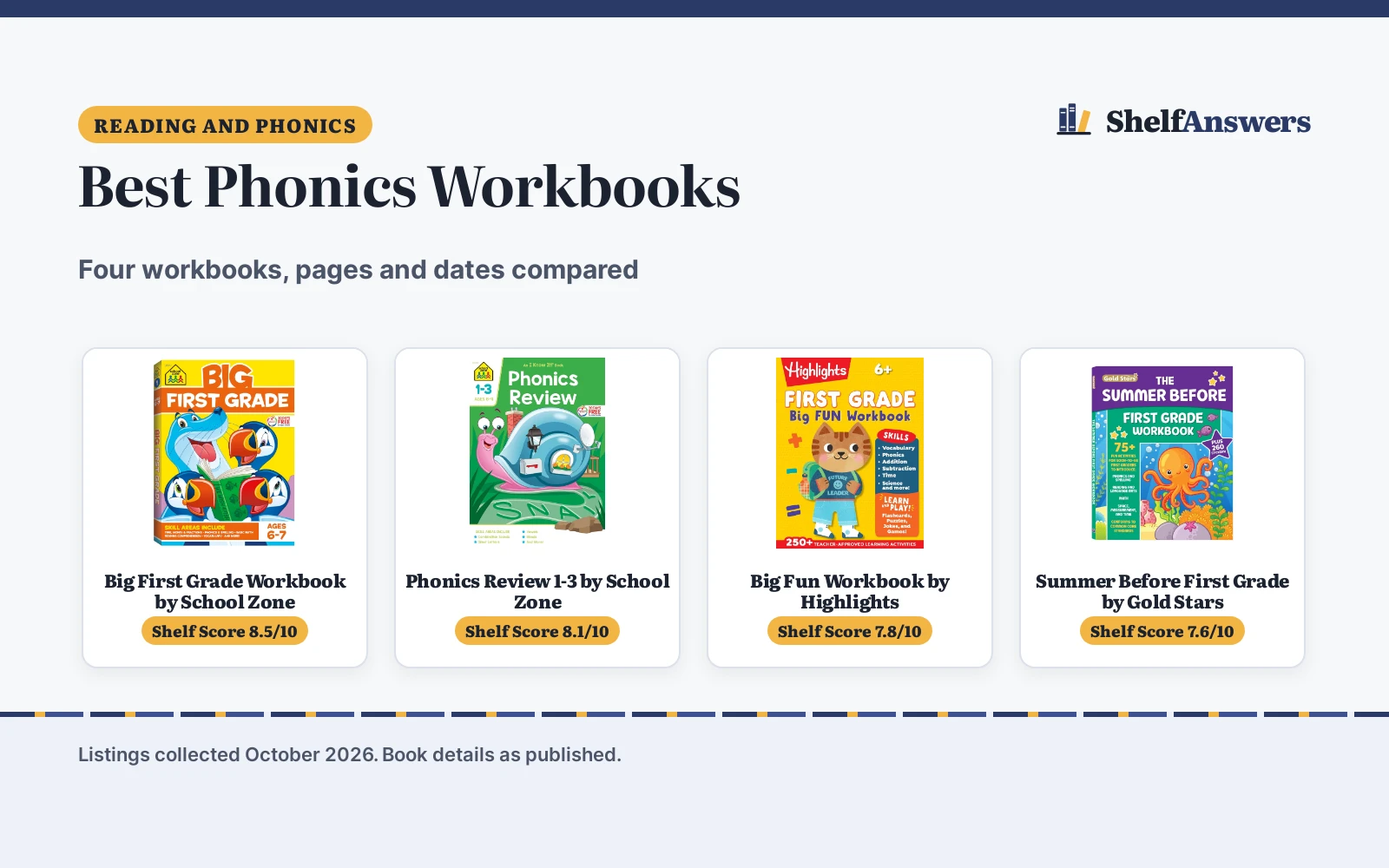 Best Phonics Workbooks for 1st Grade (2026): 4 Picks Compared