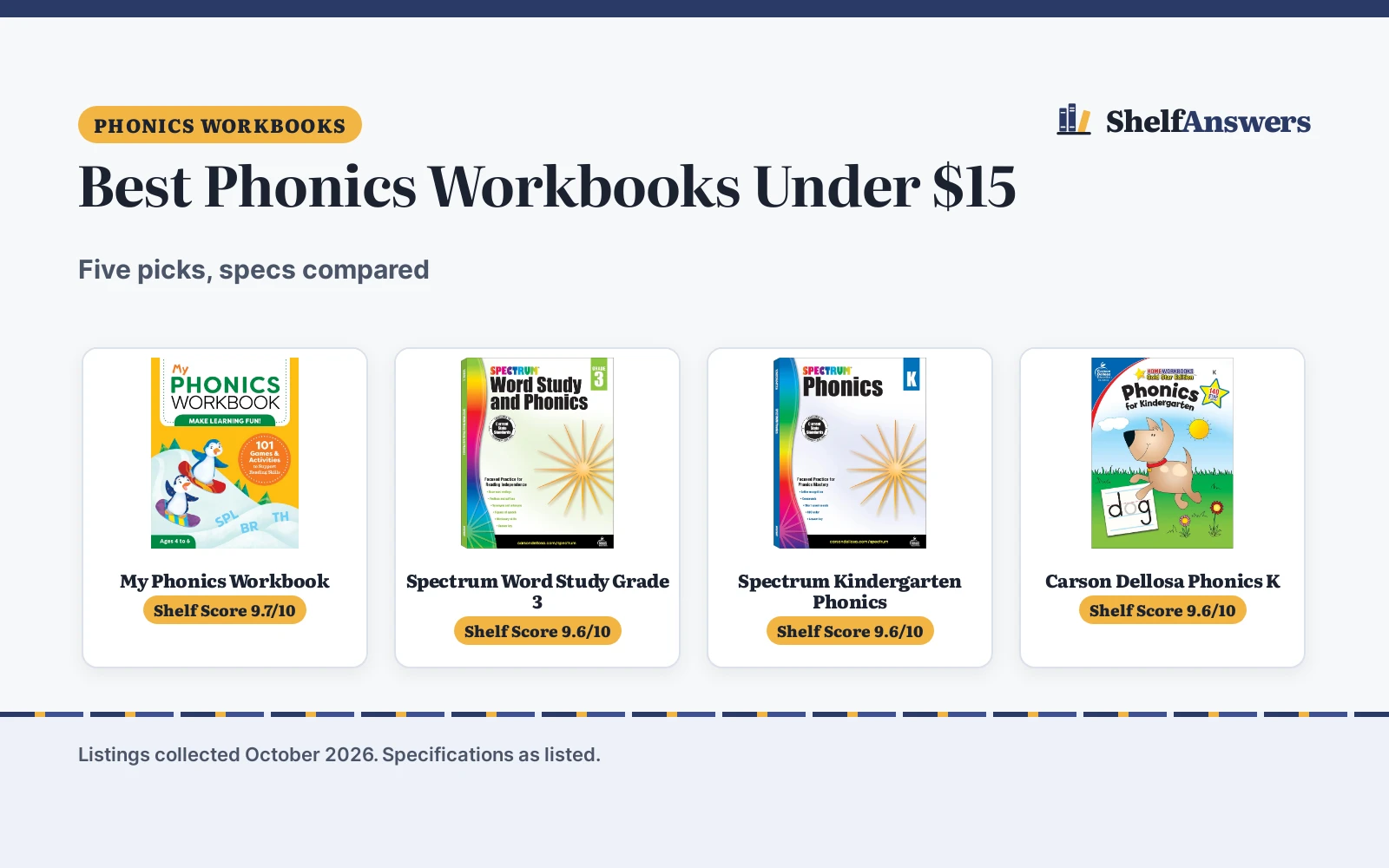 Best Phonics Workbooks Under $15 (2026): 5 Compared