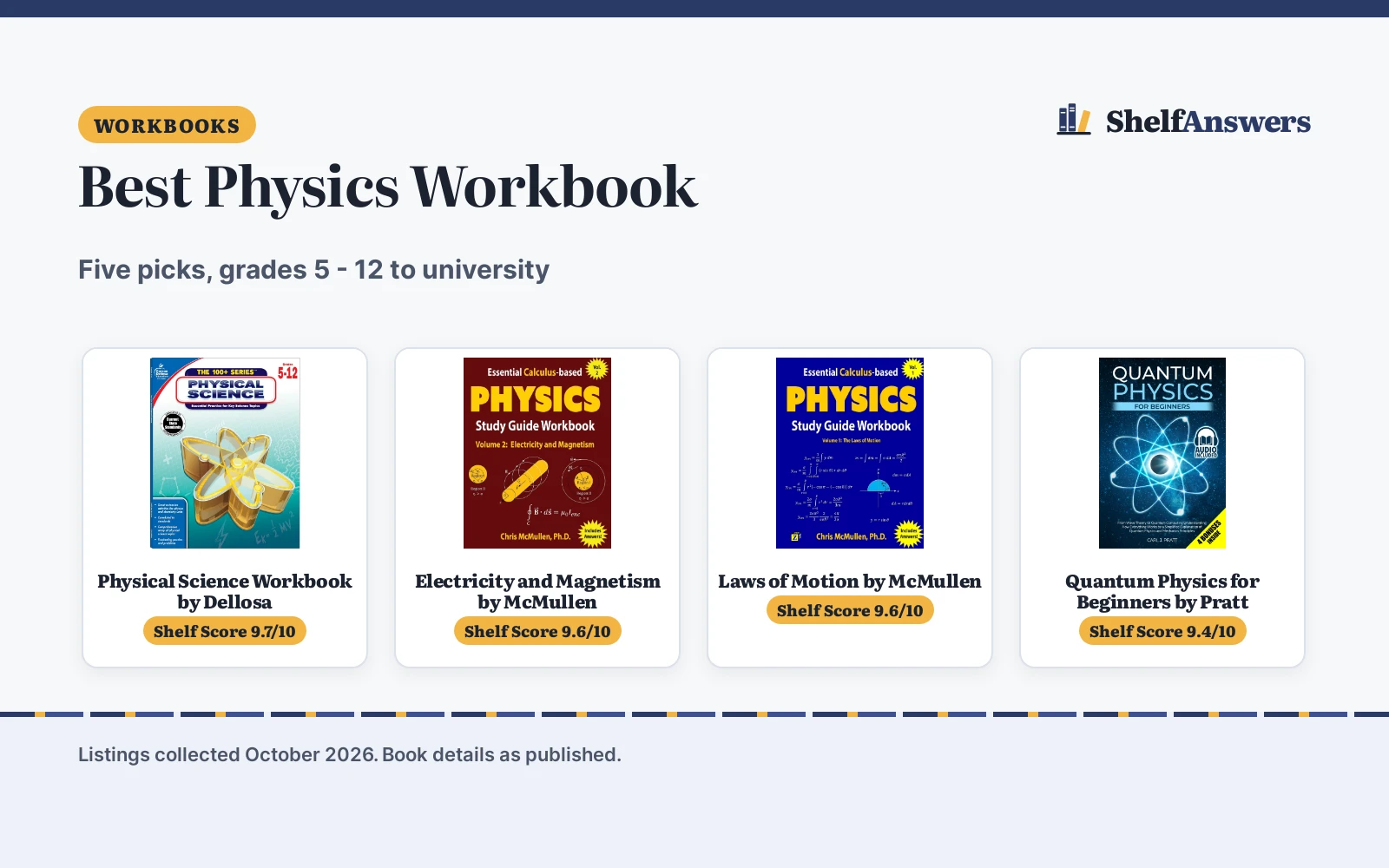 Best Physics Workbook (2026): 5 Picks Compared