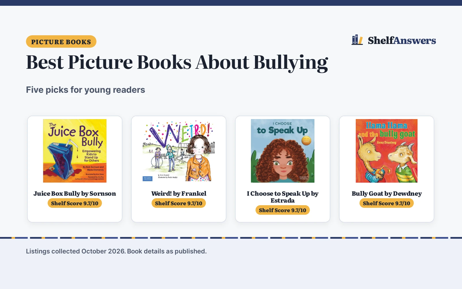 Best Picture Books About Bullying (2026): 5 Picks Compared