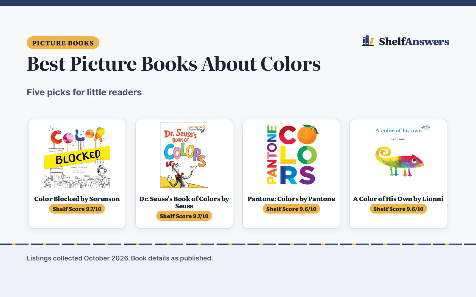 Best Picture Books About Colors (2026): 5 Picks Compared