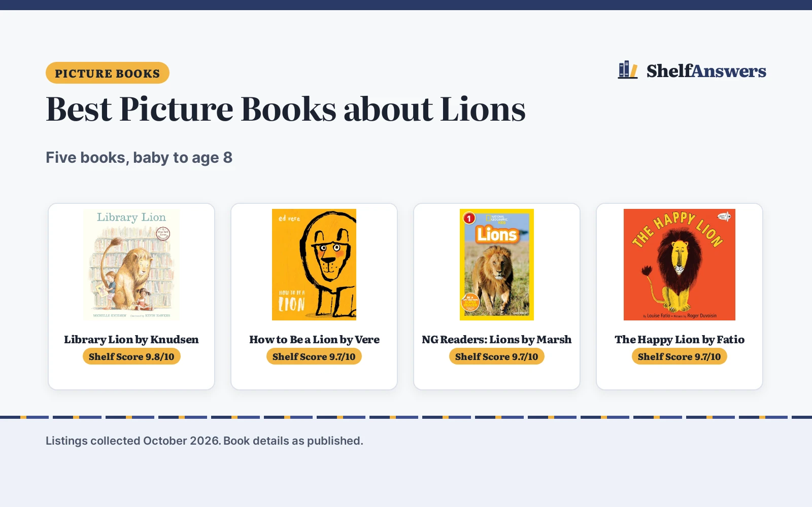 Best Picture Books about Lions: 5 Picks for Young Readers