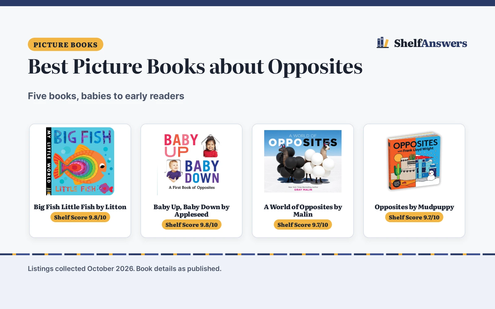 Best Picture Books about Opposites: 5 Compared