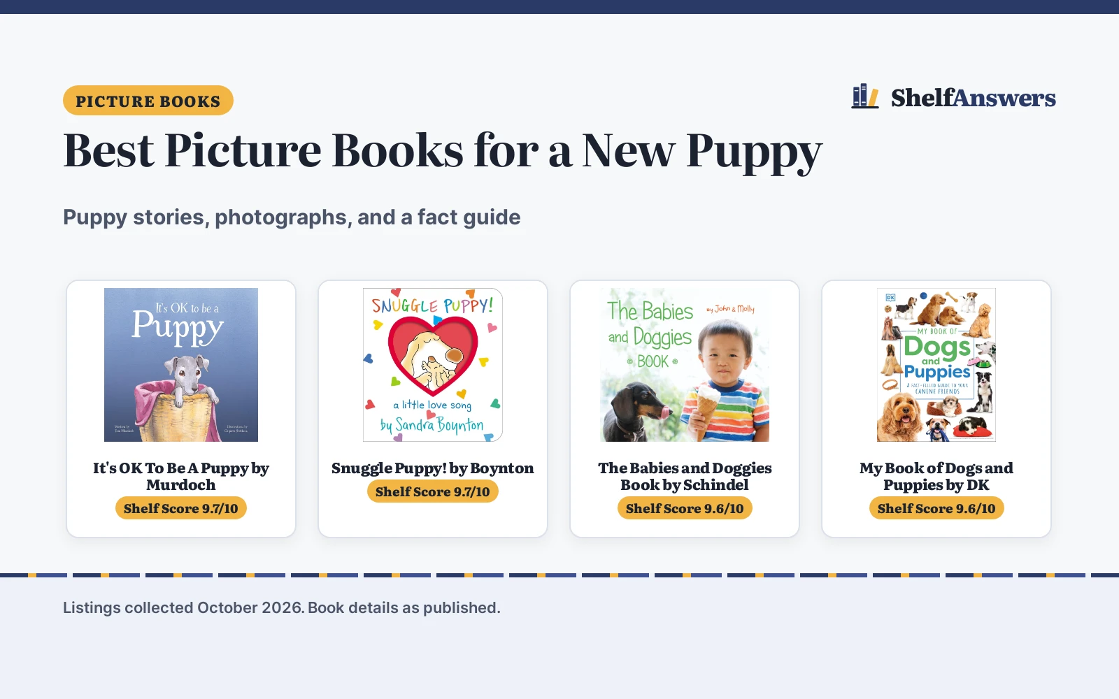 Best Picture Books for a New Puppy (2026): Stories and Photos