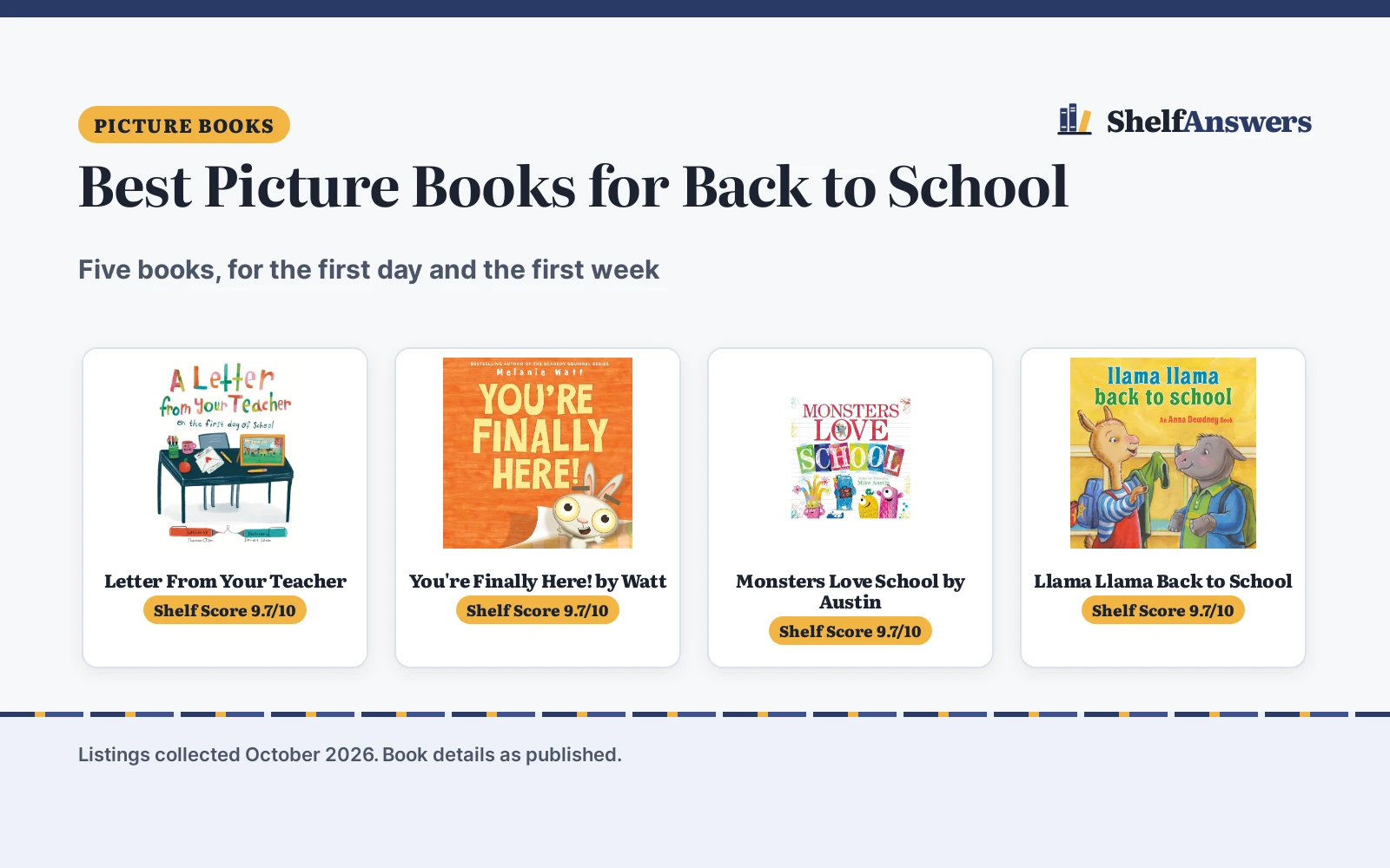 Best Picture Books for Back to School (2026): 5 Compared