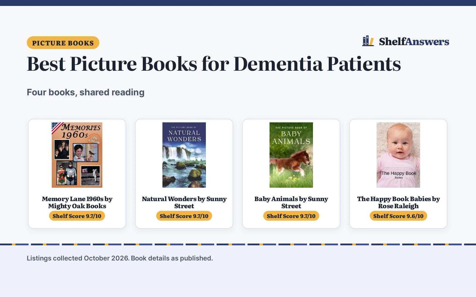 Best Picture Books for Dementia Patients (2026): 4 Compared