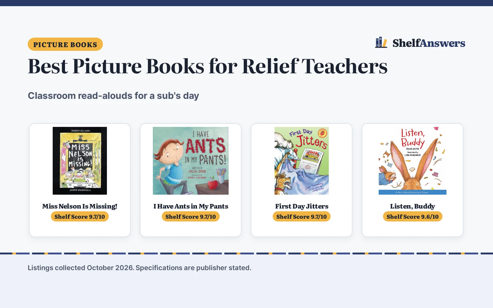 Best Picture Books for Relief Teachers (2026)