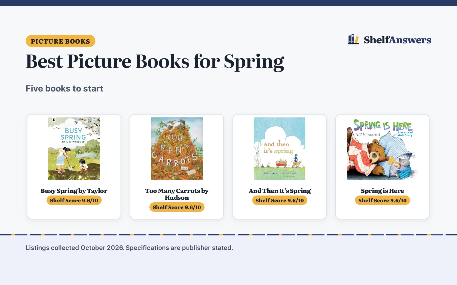 Best Picture Books for Spring: 5 Compared