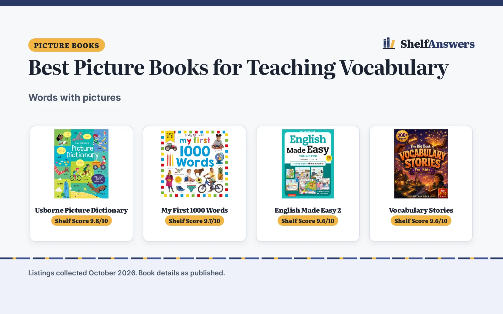 Best Picture Books for Teaching Vocabulary (2026): 5 Compared