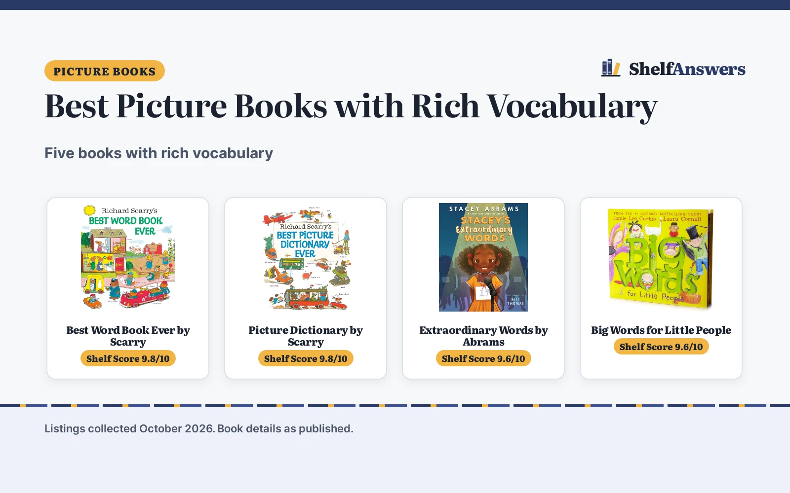 Best Picture Books with Rich Vocabulary (2026): 5 Compared