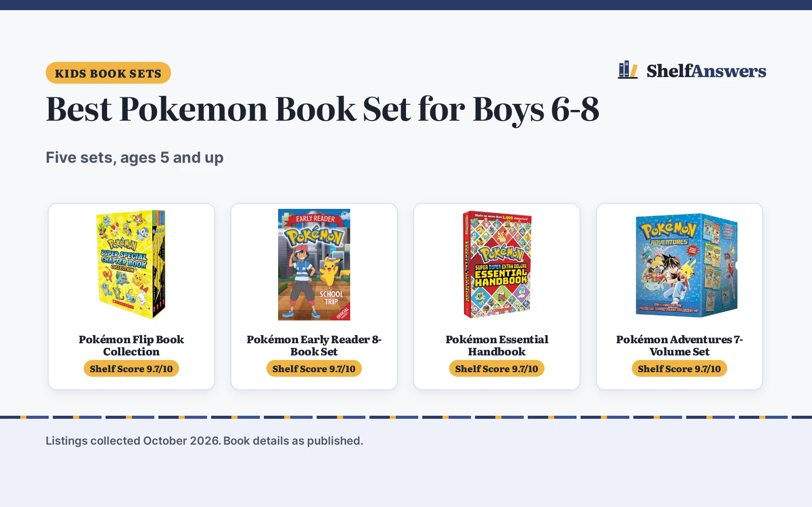 Best Pokemon Book Set for Boys 6-8 (2026): 5 Compared