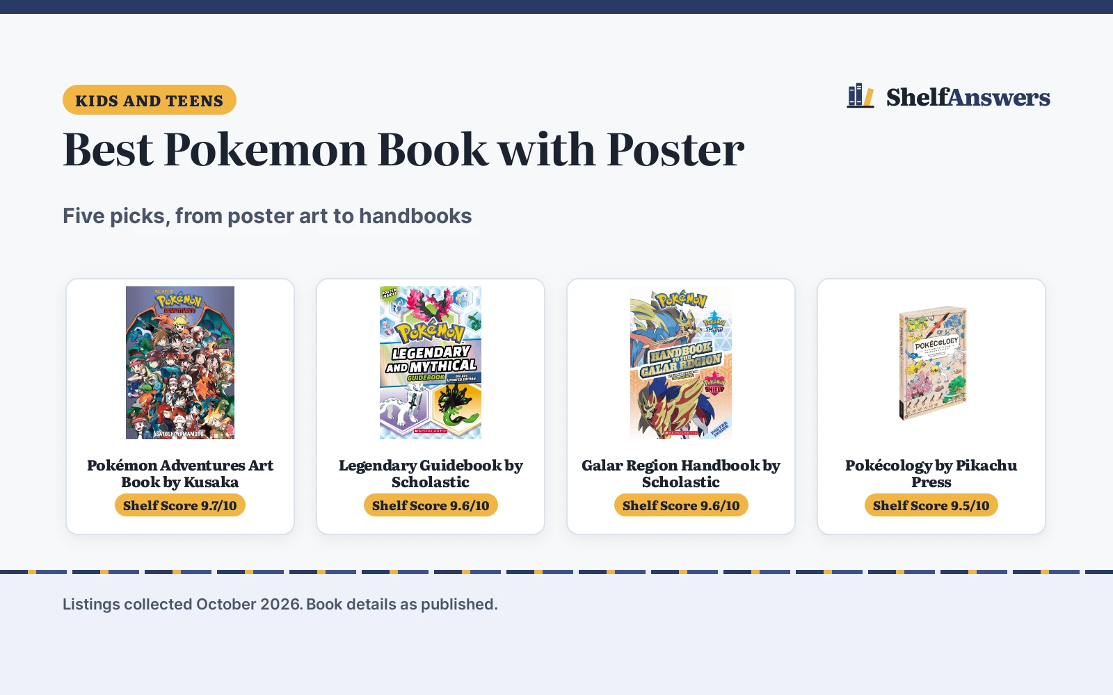 Best Pokemon Book with Poster (2026): 5 Picks Compared