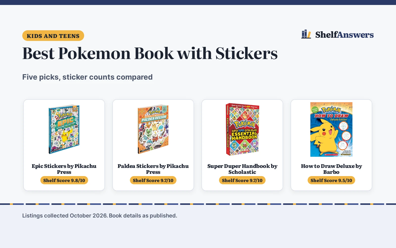 Best Pokemon Book with Stickers (2026): 5 Picks Compared