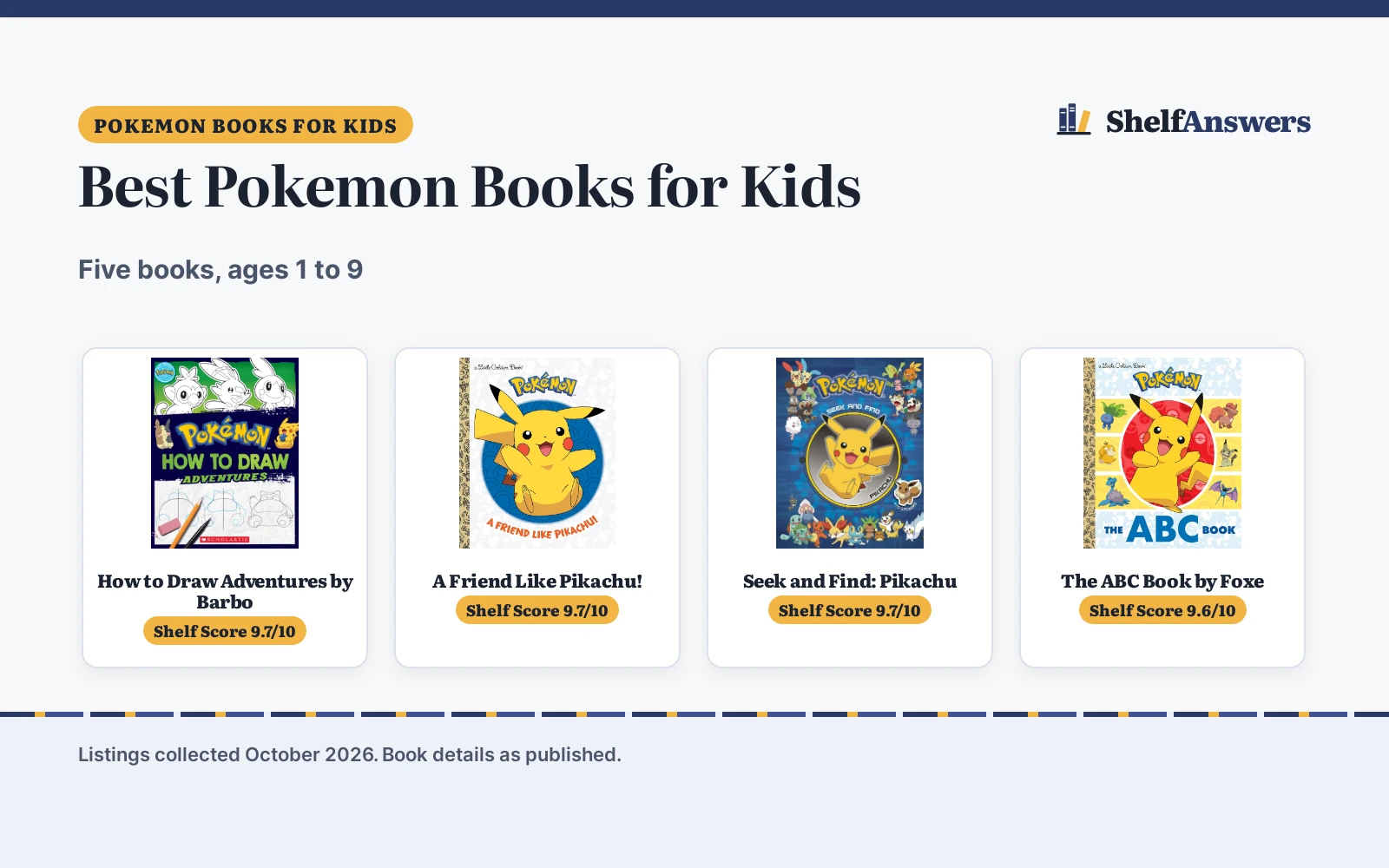 Best Pokemon Books for Kids (2026): 5 Picks Compared
