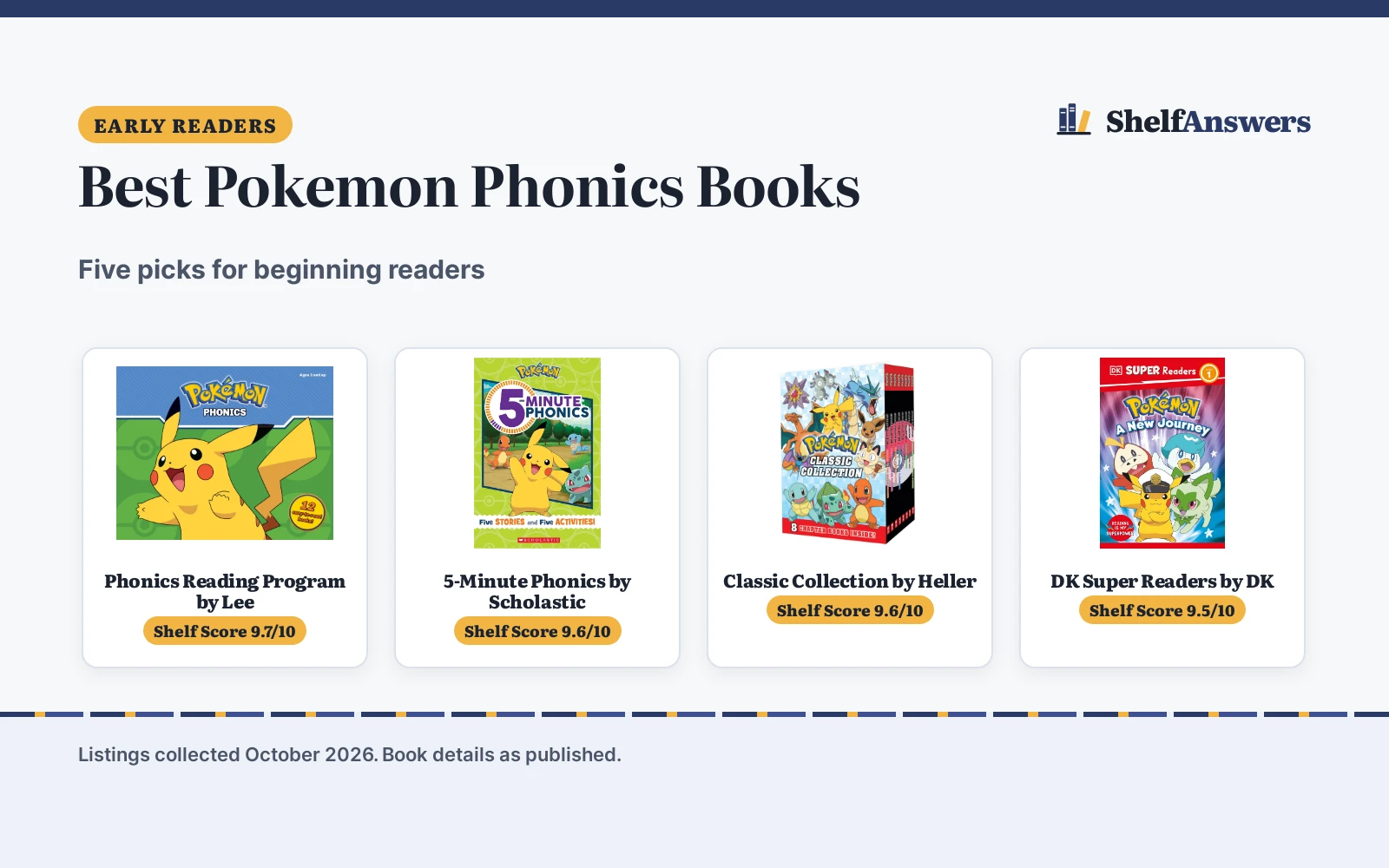 Best Pokemon Phonics Books (2026): 5 Picks Compared