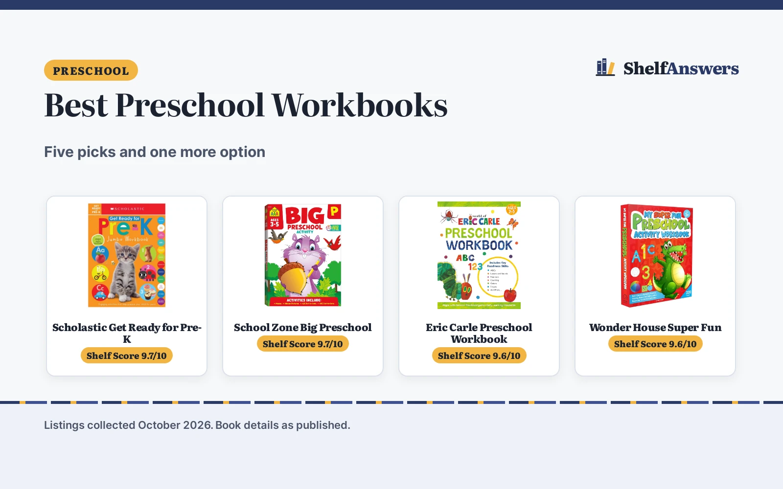 Best Preschool Workbooks (2026): 6 Picks for Ages 3 to 5