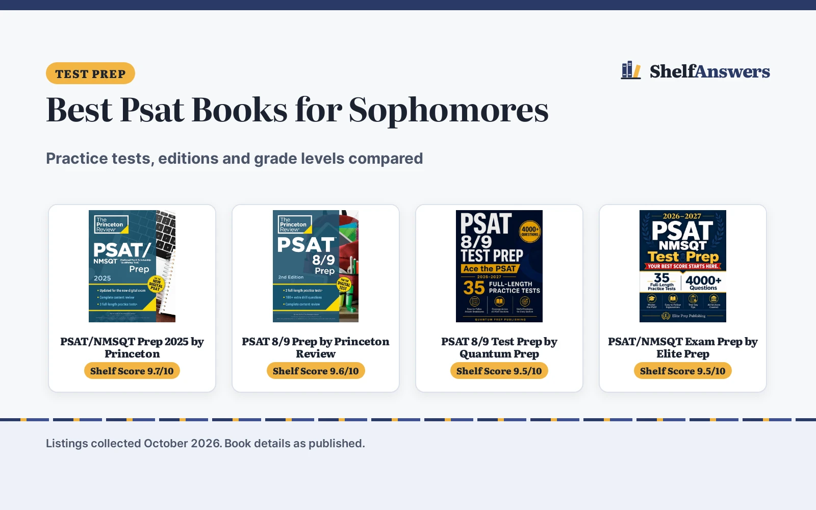 Best Psat Books for Sophomores (2026): 5 Picks Compared