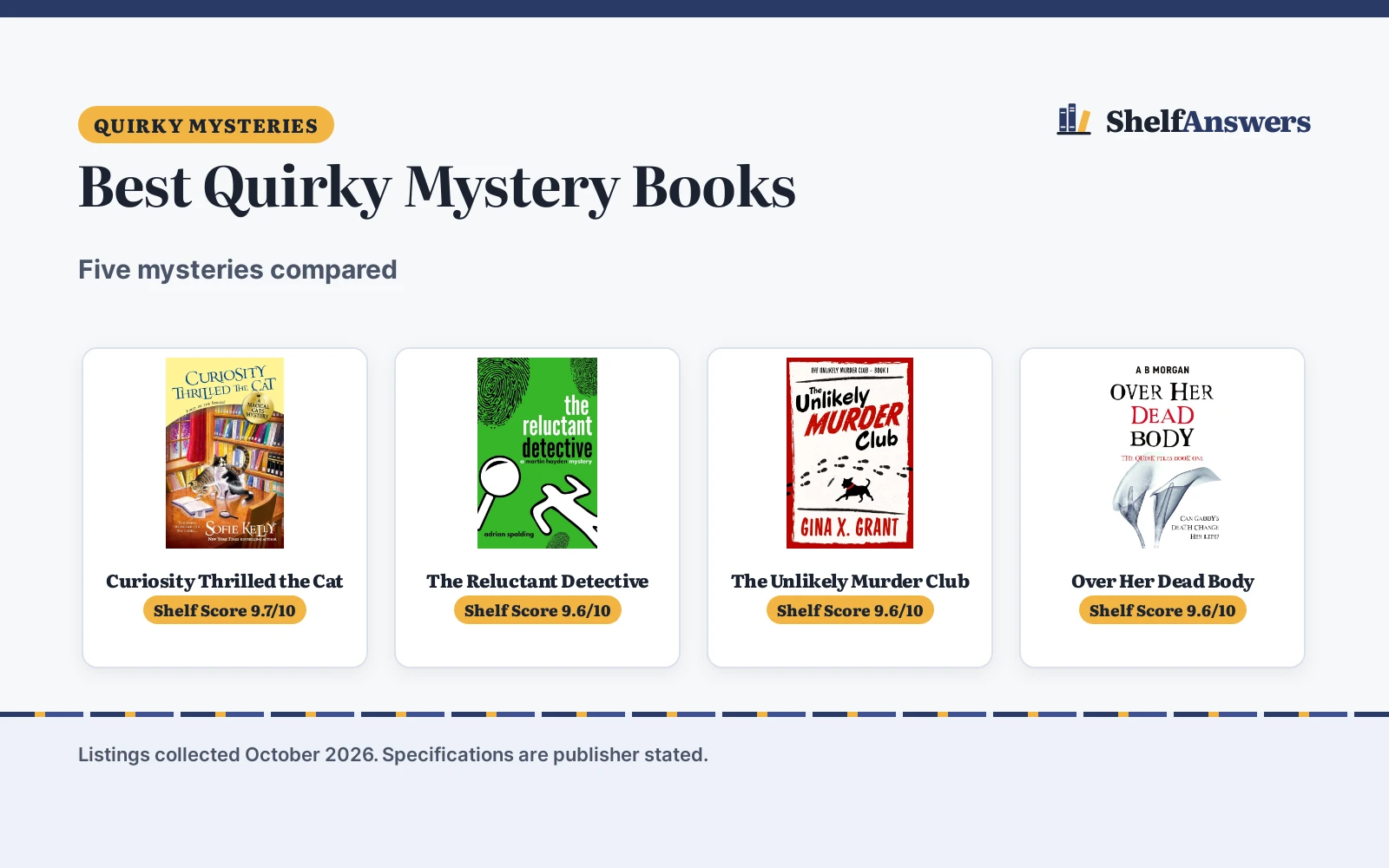 Best Quirky Mystery Books (2026): 5 Picks Compared