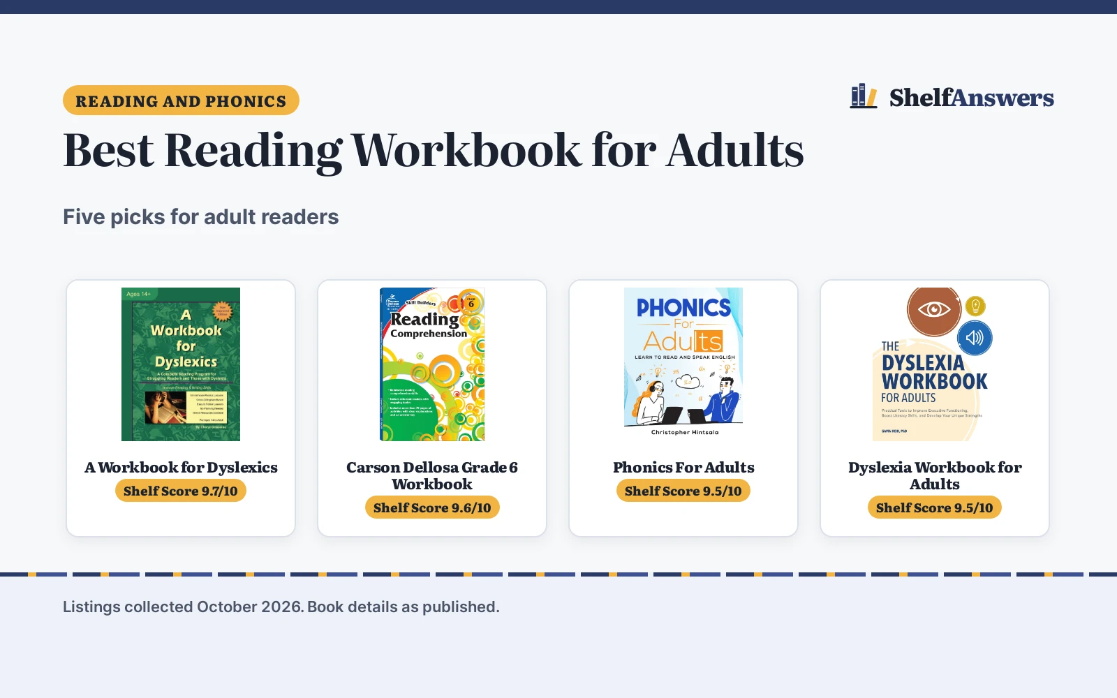 Best Reading Workbook for Adults (2026)