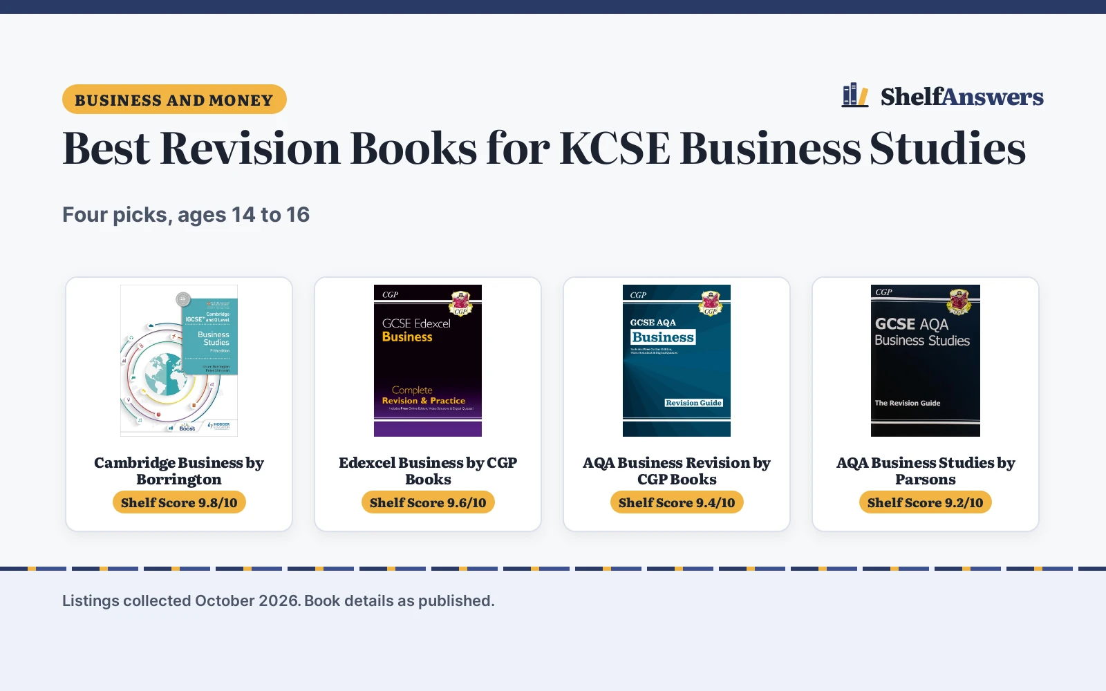 Best Revision Books for KCSE Business Studies (2026)